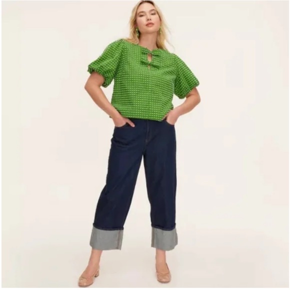 Women's High-Rise Straight Leg Wide Cuff Jeans - kate spade New York 4 | NWT - Picture 4 of 12